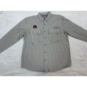 Auburn Tigers Mens XL Vented Fishing Shirt Plaid LS Zipper Pocket War Eagle